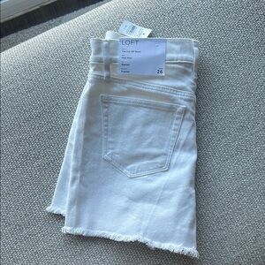 LOFT White Denim Shorts